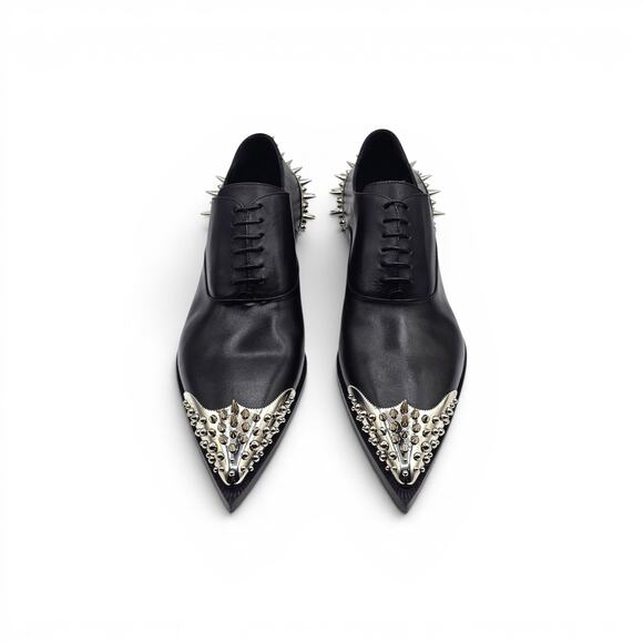 Christian Louboutin Cheliviss Meteor Leather Oxford Shoes EU 44.5 US 11.5 $2695 main image 6